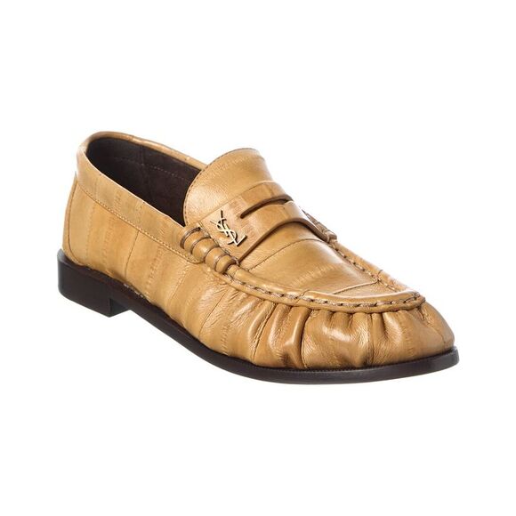 Saint Laurent Shoes - Saint Laurent Leather Le Loafer, Beige